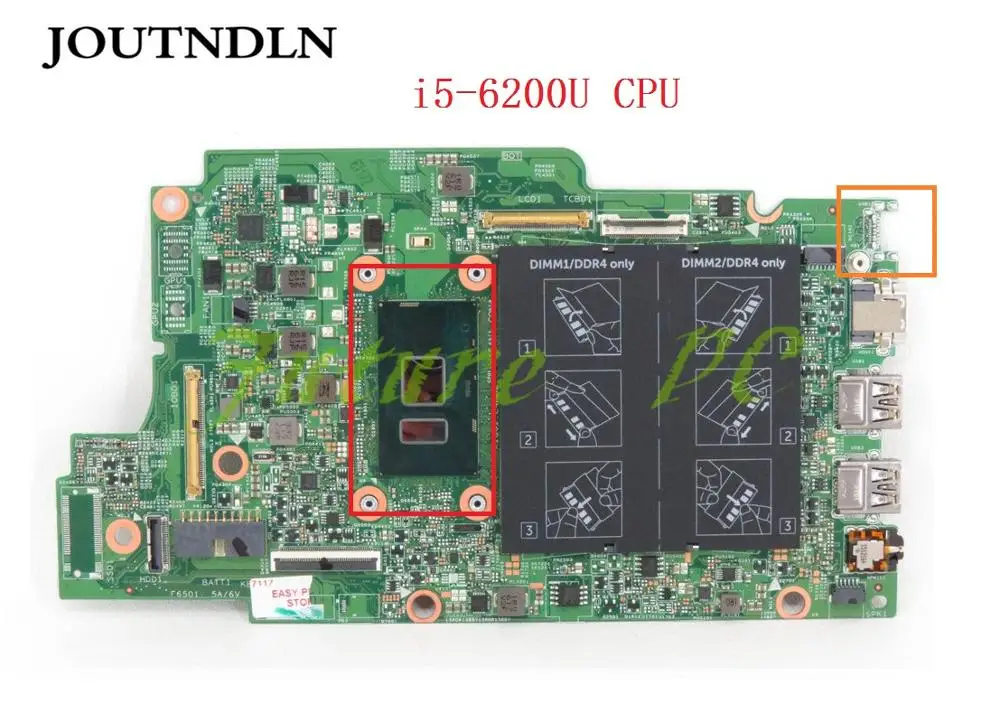 JOUTNDLN FOR Dell Inspiron 5368 Laptop Motherboard YKP87 0YKP87 CN-0YKP87 DDR4 Integrated Graphics With i5-6200U CPU Test work | Компьютеры