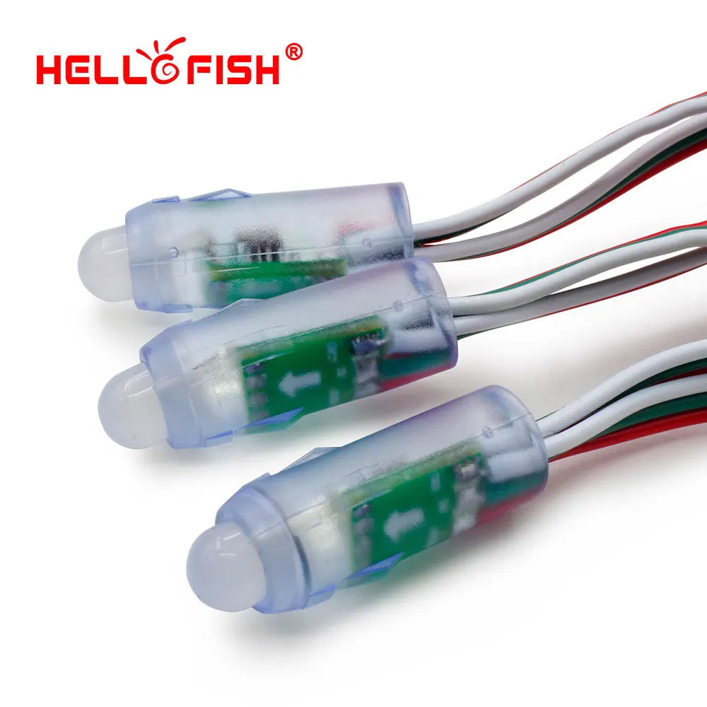 Hello Fish 12 мм WS2811 полноцветный пиксельный модуль DC5V IP68 водонепроницаемый точечный светильник для рекламы 50 шт./лот