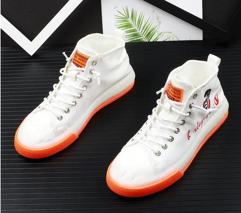 

Men Fashion Casual Shoes Summer Canvas High Top Youth Leisure Sneakers Male Breathable White Shoes Zapatos Hombre