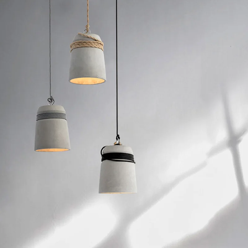 Industrial Retro Pendant Lamps Cement Hanging Lights Vintage Creative Indoor Pendant Lights Bar Restaurant Concret Light 110v 220v Home Lights (12)