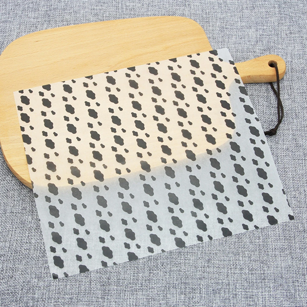 50Pcs/Lot Wrapping Paper Baking Greaseproof Bread Tray Grease Paper For Bread Cow Rolled Sugar Biscuit Wax Paper Food Wrappers
