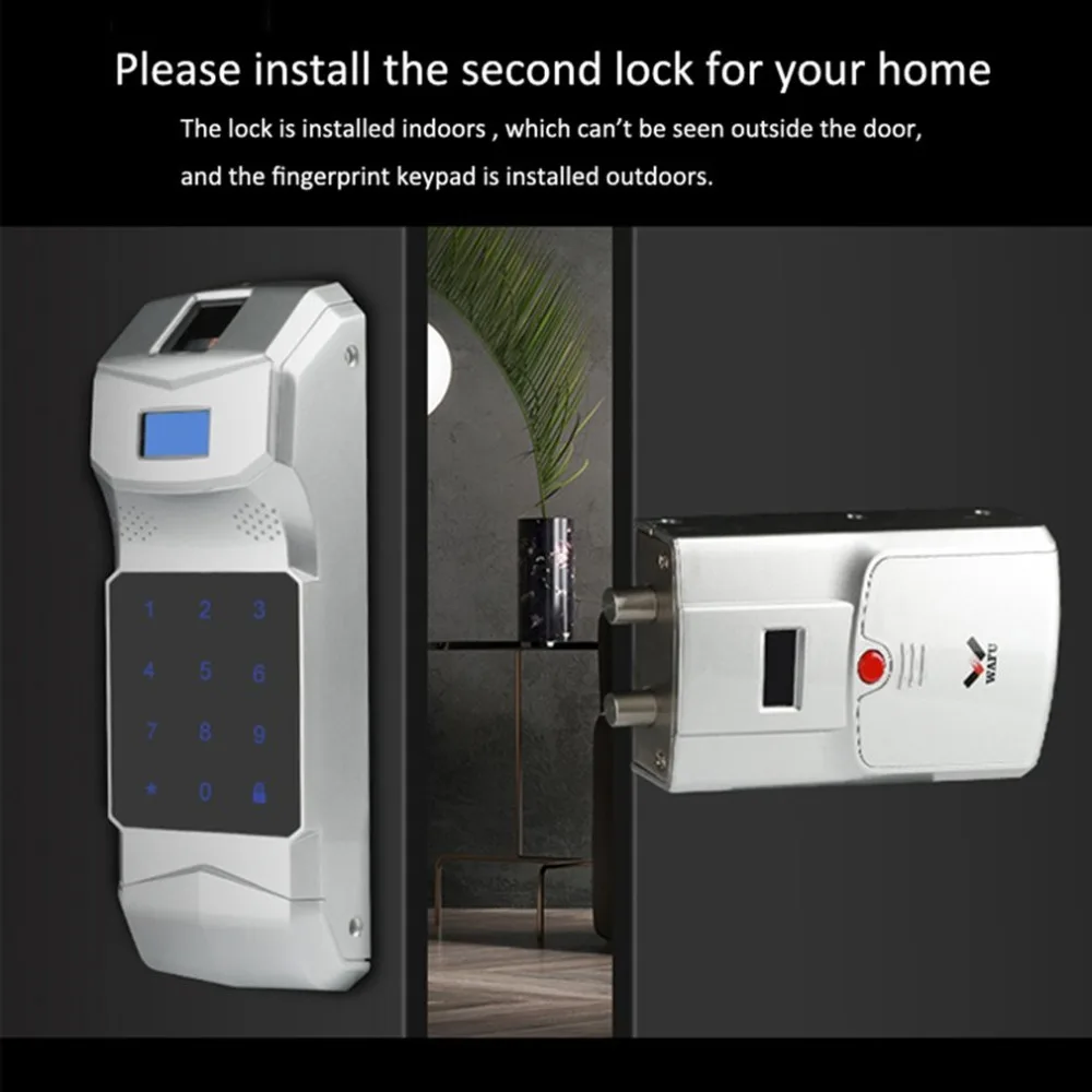 WAFU Smart Electronic Lock HF-011A Bluetooth Enabled Remote Control Keyless Door Lock Deadbolt Built-In Alarm Security for Home