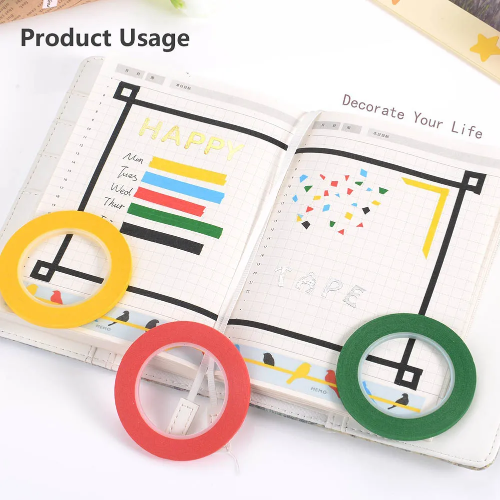 

Red Black Crepe Paper Fine Line Masking Tape Good For Finger Nail Polish Painting Decoration Apparel Design Labeled Line