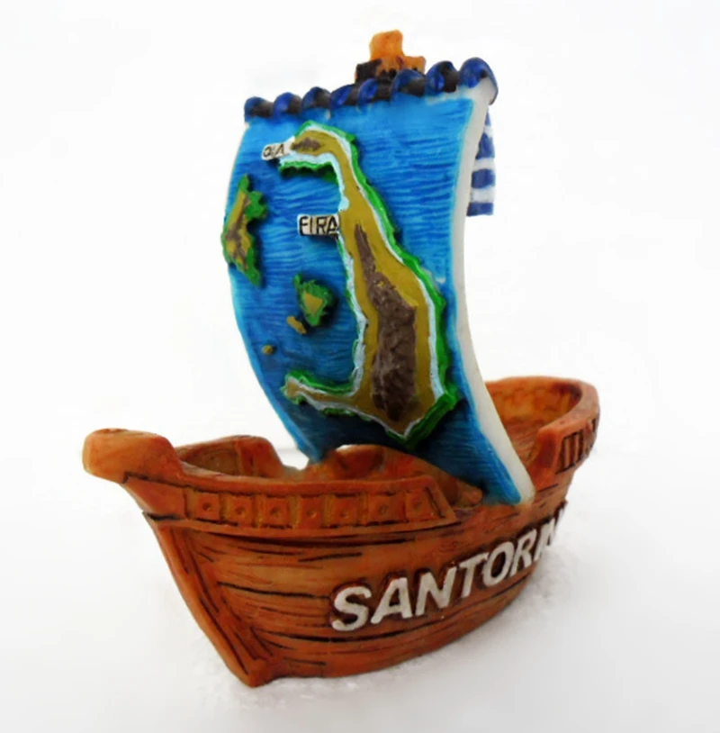 High Quality Handmade Painted Santorini Sailing Resin Crafts Creative Home Decortion Gift World Tourism Souvenir Collection | Дом и сад