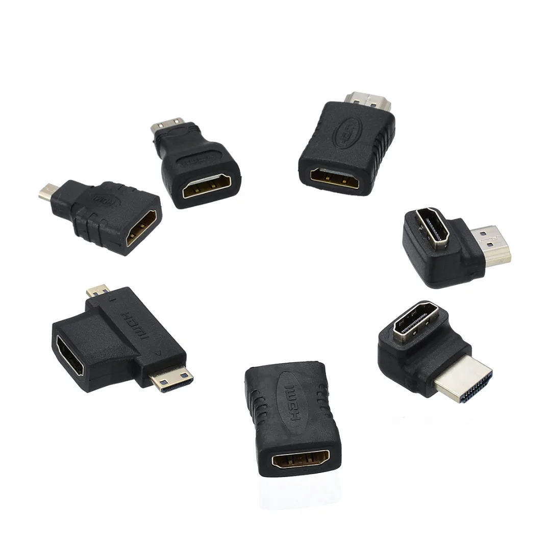 7 шт. 2 в 1 HDMI адаптер Комплект Высокое качество HDMI мини микро адаптер удлинитель Конвертер Разъем наборы для HDTV