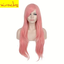 3163 32inch Pink Cosplay Party Wig Synthetic Long Straight Side Parting Wigs for Women Hair High Temperature Fiber Free Shipping 3163 32inch Pink Cosplay Party Wig Synthetic Long Straight Side Parting Wigs for Women Hair High Temperature Fiber Free Shipping