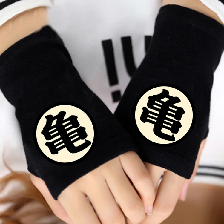 

Dragon ball Master Roshi glove half finger couple winter cartoon printing black Cosplay Fingerless Warm Gloves Cospaly Gift HOT