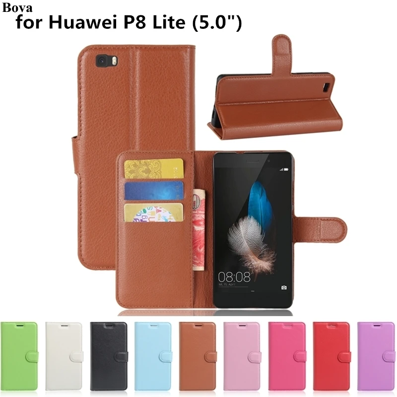 

retro leather Flip Case for Huawei P8 Lite 5.0" Protective Cover Money slots Magnetic Buckle Holster for Huawei P8 lite