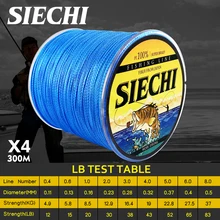 Рыболовные лески PE 300 м 4 нити плетение SIECHI плетеная многофиламентная рыболовная веревка широкоугольная плетеная технология 18-80LB
