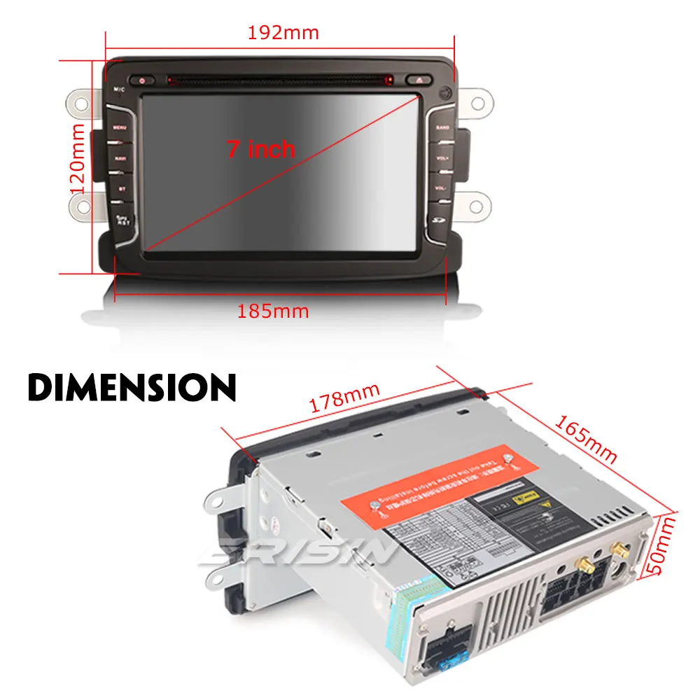 Clearance Erisin ES2929D 7" Car Multimedia Player Auto Radio Android 9.0 DAB+ DVR OBD GPS  for Renault Dacia Duster 4