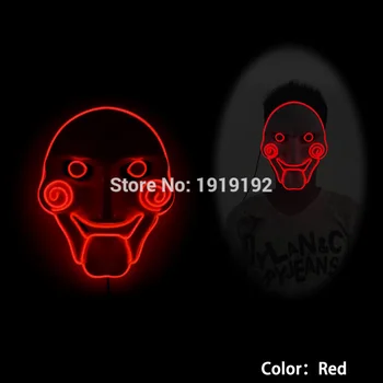 

2020 New Hot Sale Guy Flash Led Glowing Dj Mask Cosplay Mask Halloween Ghost light up glowing EL wire By 3V Steady On Driver