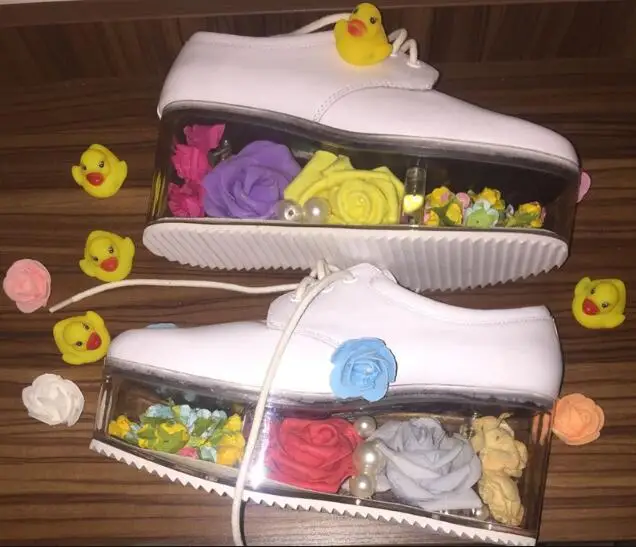 clear hollow platform shoes
