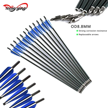 

12 Pcs 17" /22" Length OD8.8mm Crossbow Bolt Arrow Archery Hunting Aluminum Arrows Bow Hunting Shooting replace Heads Sport