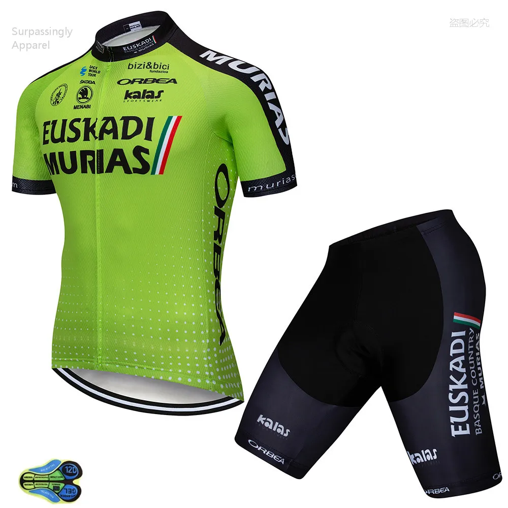 

2019 Team Green ORBEA Cycling Clothing 12D Gel Pad Shorts Bike Jersey Set Quick Dry Men Breathable Pro Bicycling Maillot Culotte