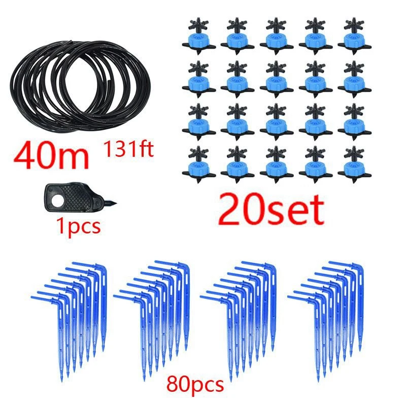 8L капельного Системы 4-полосная капельного полива и орошения Системы мини потока капельницы горшечные растения с парниковых комплектом 20 шт