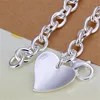 silver color Exquisite , double heart pendant bracelets charms wedding high quality fashion jewelry Christmas gifts H279 ► Photo 3/4