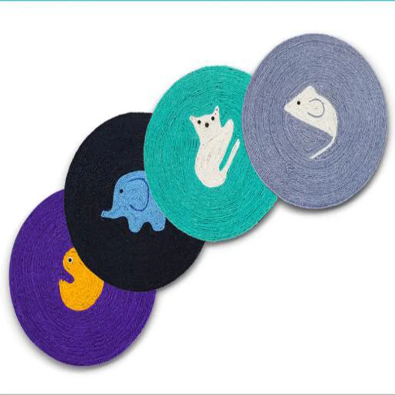 

2019 hot sell Pet Products Cat Supplies Sisal cat scratch board funny cat pet toy cartoon mouse pattern cat toy