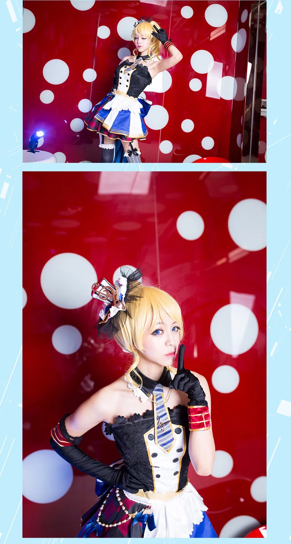 Eli Ayase Cosplay Love Live! School Idol Project Awakening Maid Uwowo Costume With Hat and Accessories (5)
