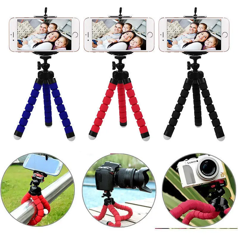 

Mini Octopus Sponge Tripod + Clip Stand For Camera Mobile Phone Holder Stand Flexible Octopus Sponge Tripod Bracket Stand Holder