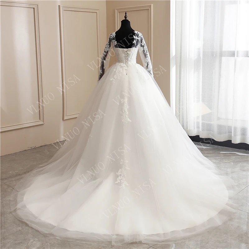 8 слоев модное мусульманское белое свадебное платье Кружевная аппликация Дешевые 100 см trian Vestidos De Noiva Свадебные платья Бальные платья 65