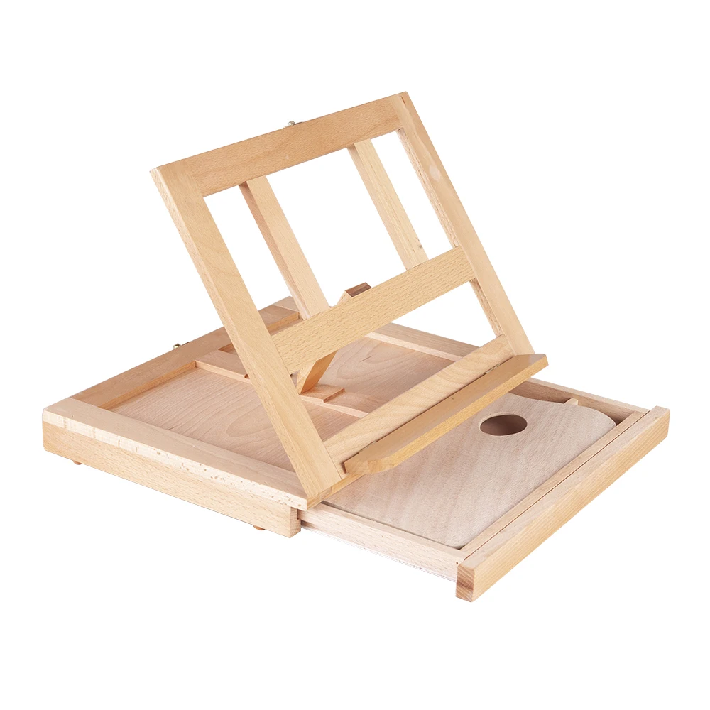 Artsecret High Quality Beech Wood Multi-Functional Portable Folding Laptop Sui Case Type Easel SWE-110