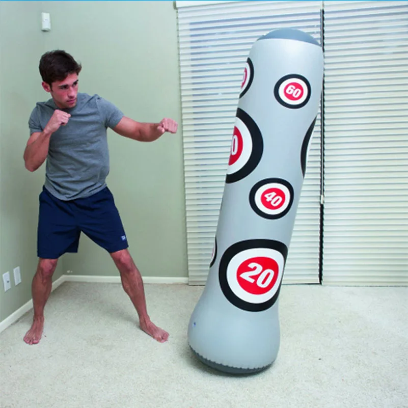 160cm-Boxing-Punching-Bag-Inflatable-Free-Stand-Tumbler-Muay-Thai-Training-Pressure-Relief-Bounce-Back-Sandbag