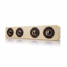 Wireless Bluetooth 4.0 Wooden Speaker 12W 4 Loudspeaker Shock Bass Hi-Fi Sound Stereo Wood Speaker