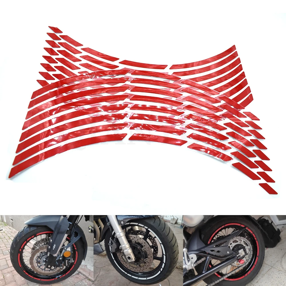 17-19 inch Universal motorcycle car tire sticker reflective rim tape decal For BMW K1600 K1200R K1200S R1200RT R1200ST R1200GS r1200gs motorcycle body front beak reflective decal for bmw r 1200 gs universal tailbox personalized sticker accessories