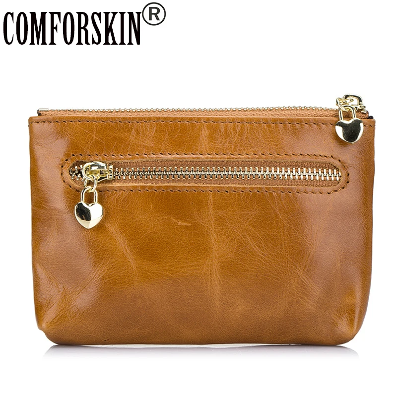 

New Arrival Multi-function European and American Key Wallet 2017 Guaranteed Premium Genuine Oil Wax Leather Simple Coin Purse