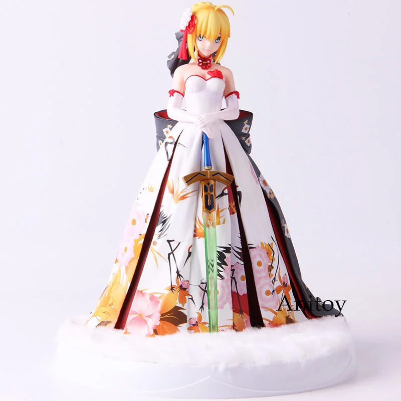 

Fate Stay Night Action Figure Saber Arturia Pendragon Kimono Suit Ver. with LED Base Collectible Model Toy