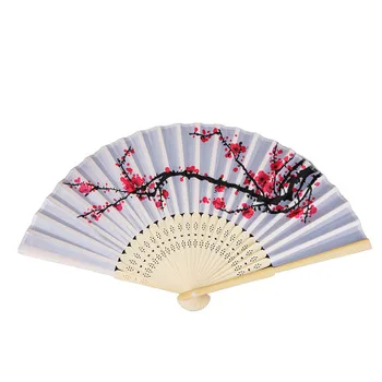 

Chinese style ink plum female folding fan wedding elegant silk fan 24 pieces / batch