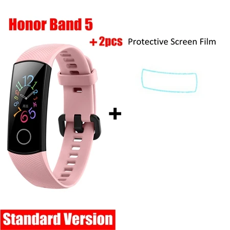huawei Honor Band 5 умный браслет NFC Оксиметр крови кислород сенсорный экран плавучий ход обнаружения трекер-сна для сердечного ритма - Цвет: Pink add film