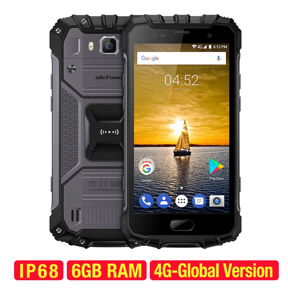 

ulefone Armor 2 Smartphone Android 7.0 Octa-core 64-bit 2.6GHz 6GB+64GB 16.0MP+13.0MP IP68 Waterproof 5.0inch 4G Mobile Phone