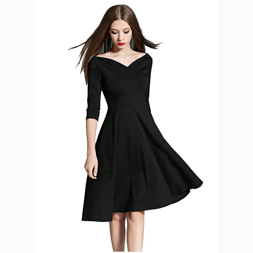 Buy short black formal dress deep V