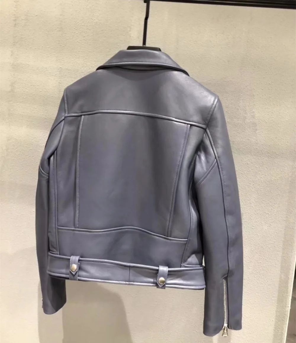 Women genuine leather short coat high quality real sheepskin jackets women's biker jackets G151a