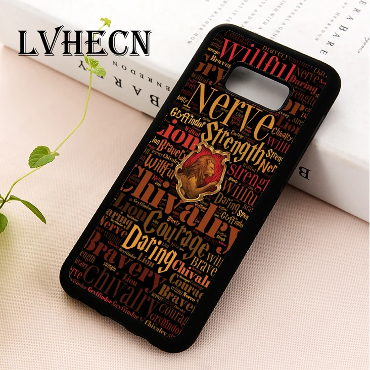 

LvheCn phone case for Samsung S5 S6 S7 S8 S9 S10 EDGE PLUS S10e lite Note 5 8 9 Gryffindor Hogwarts Slytherin Ravenclaw quotes