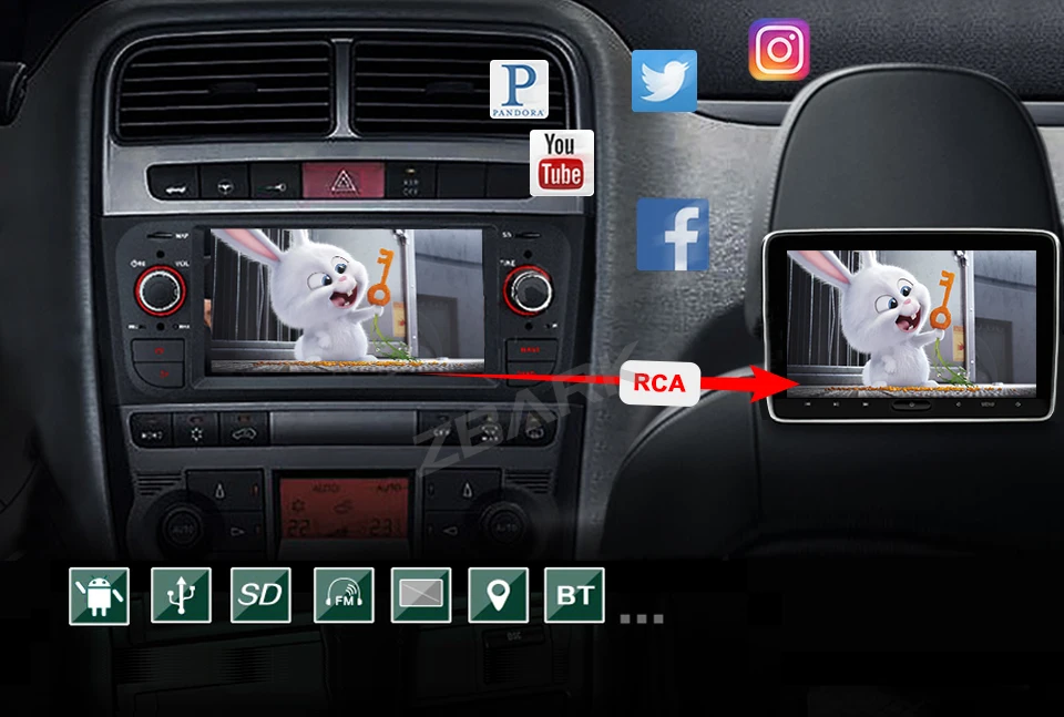 Discount 6.1 inch Touch Screen Car Stereo RAM 2GB GPS Android 1din  for FIAT Grande Punto 199/310 2005-2009 Linea 323 2007-2011 YHTPD3L2 11