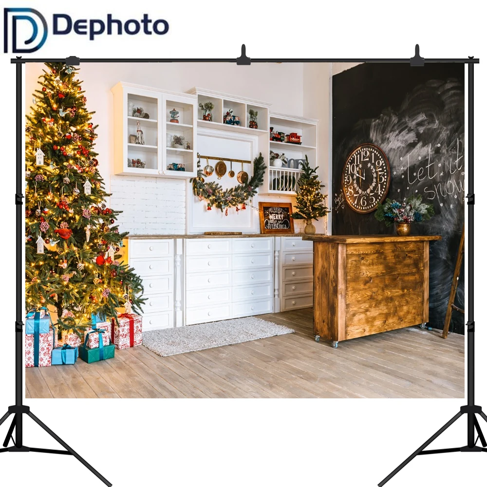 Dephoto Рождество кухня фон дерево для фотостудии ребенок Кук фотобудка фотосессия
