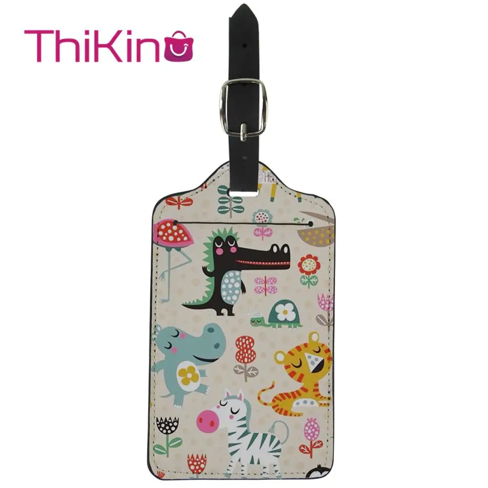

Thikin Cars Aeroplanes Luggage Tag Women Travel Accessories PU Suitcase ID Address Holder Baggage Boarding Tag Portable Label
