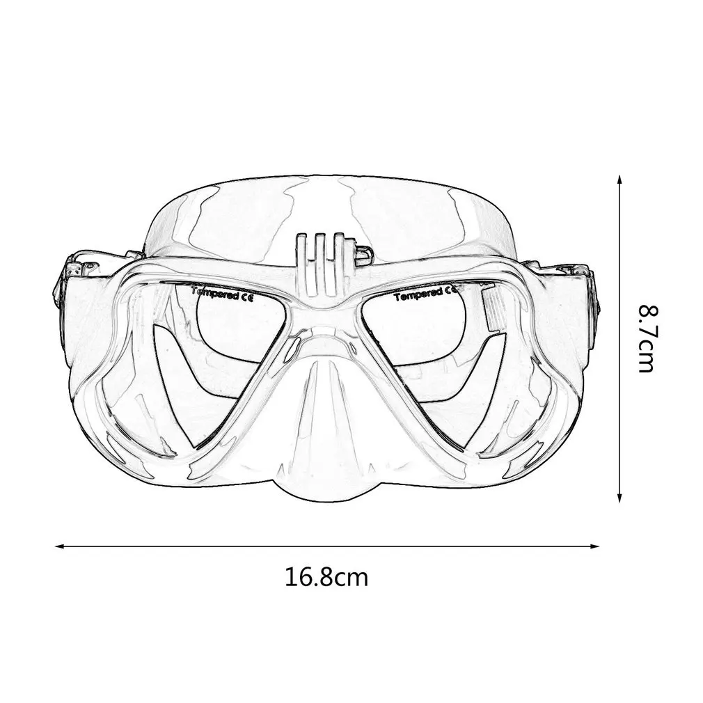 Профессиональная подводная камера, простая маска для дайвинга, подводное плавание, очки для плавания, подходят для стандартной спортивной камеры GoPro