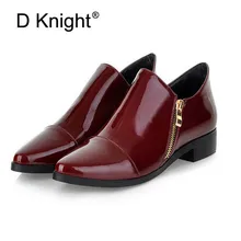 Fashion Pointed Toe Women Boots Zip Solid Women Shoes Patent Leather Shoes Woman Flat Oxford Shoes New England Style Oxfords Fashion Pointed Toe Women Boots Zip Solid Women Shoes Patent Leather Shoes Woman Flat Oxford Shoes New England Style Oxfords