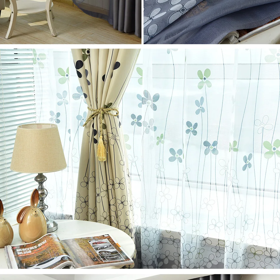 Серый и кремовый цветочный принт, современные затемненные занавески s для гостиной, спальни, домашний декор, наборы занавесок, занавески, обработка окон