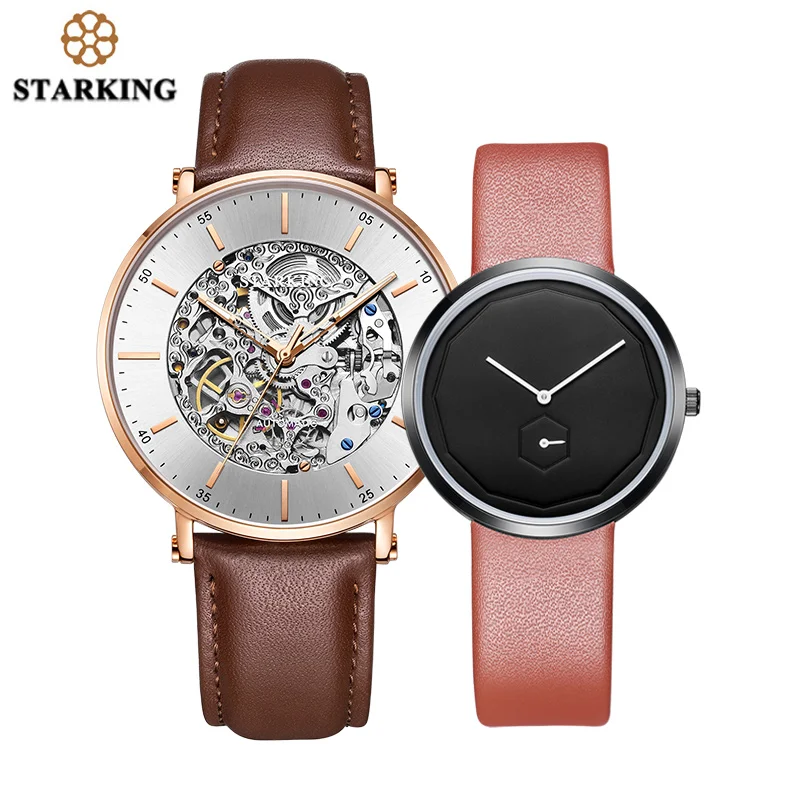 

STARKING Watch Brand Stainless Steel Male Watch Automatic Movement Men Wristwatch 5ATM Blue Dial Mechanical Watches Clock AM0275
