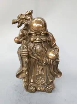 

China's pure brass Hand hold Peach Longevity Buddha statue