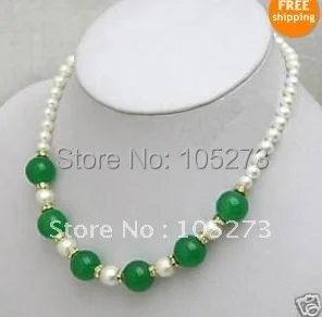 

Elegant! AA 7-8MM White freshwater pearl & 10mm PEARL JEWELRY GRILS woman's jewelry free shipping NF001