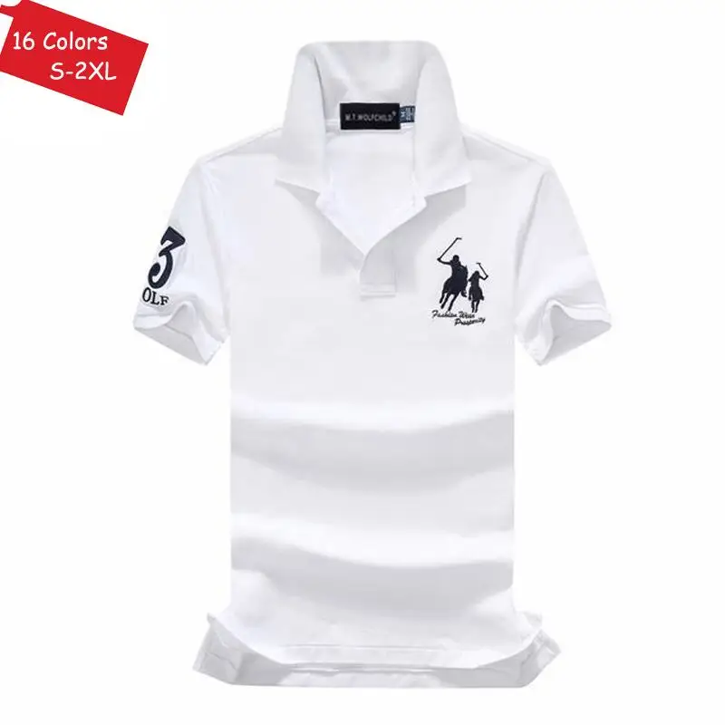 Koop Goede Kwaliteit 2019 Zomer Merk Heren Korte Mouw Paard Polo Shirts Casual Mens Katoen Revers Polo Shirts Fashion Mens Slim tops
