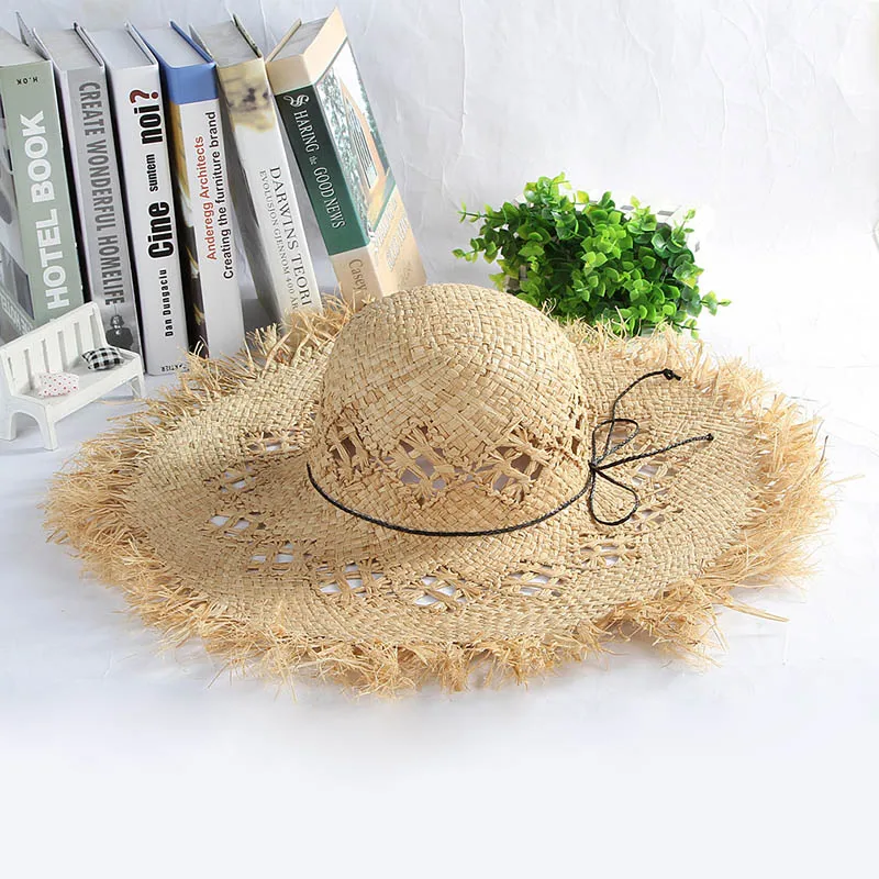 Women Large Brim Hollow Lafite Female Straw Hat Summer Ladies Sunshade Beach Cap Fashion Casual Floppy Sun Hats Sombrero CP0193 (7)