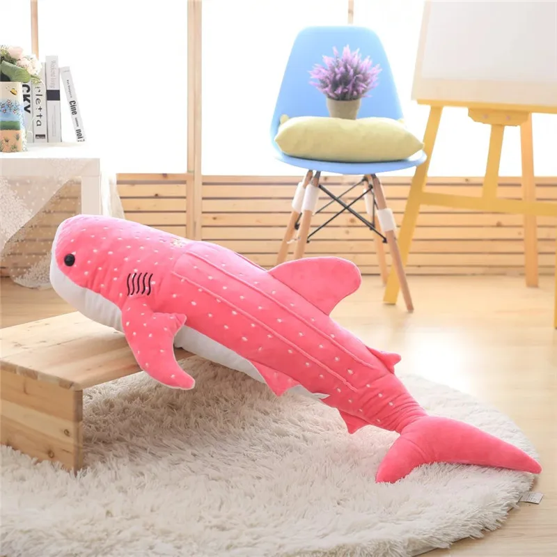 Одна штука Мягкий PP Хлопок чучела КИТ плюшевая игрушка «Акула» высокое качество подушки Креативные Куклы спальные подушки 3 цвета - Цвет: Pink