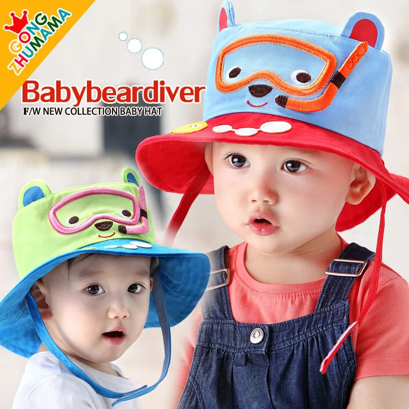 Spring Cotton Baseball Caps For Children Kids Swim Pattern Boys Girls