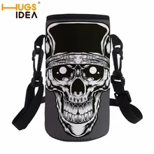 HUGSIDEA Хэллоуин Череп 500 мл бутылка для воды сумка плечевой ремень крышка неопреновый Держатель Ремень Дорожная крышка бутылки на заказ